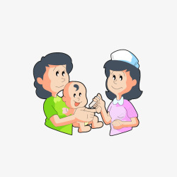 婴儿护士卡通手绘人物插图矢量图高清图片