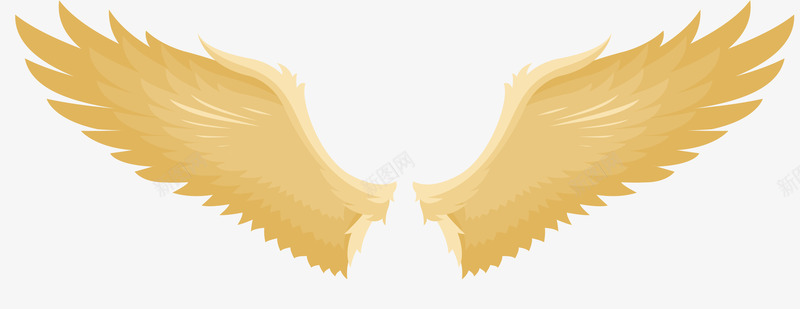 展开的卡通金色翅膀矢量图ai免抠素材_88icon https://88icon.com 卡通 天使之翼 天使羽翼 展开 手绘风格 矢量图 矢量翅膀 翅膀翼 金色翅膀