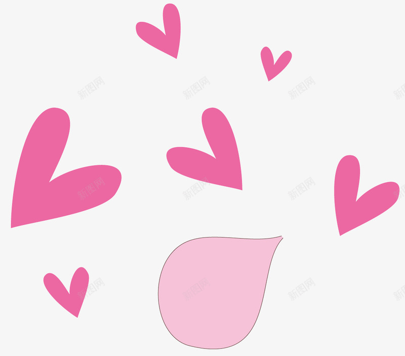 粉色心形png免抠素材_88icon https://88icon.com 可爱 少女心 心形 泡泡糖 矢量素材 粉色 粉色的心