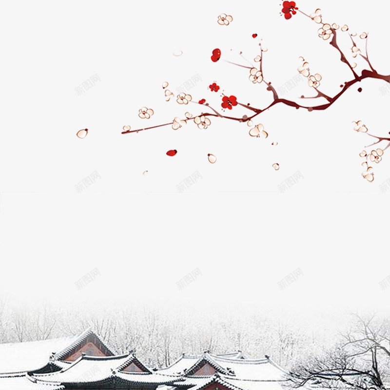 寒冷冬天png免抠素材_88icon https://88icon.com 下雪 冬 冬天 冬季 冬季寒冷 冰天雪地 寒冷 村庄 梅花 立冬