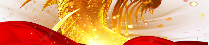 金色炫酷光效龙抬头海报背景psd_88icon https://88icon.com 中国风 二月二 传统 光效 发光 龙头 龙抬头