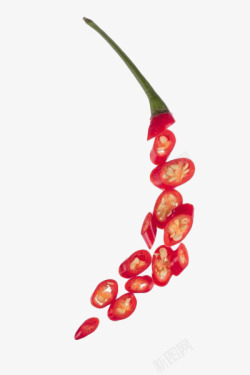 吃食物的舌头红色辣椒切段高清图片