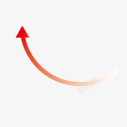 红色曲线背景红色上升箭头高清图片