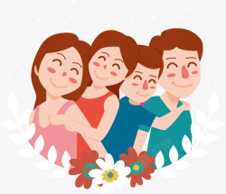 微笑的幸福家庭插画矢量图素材
