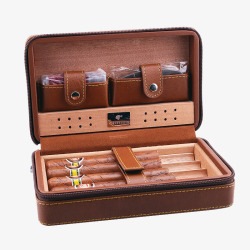 雪松木内衬雪茄盒雪茄和高档雪茄盒高清图片