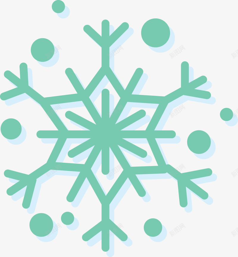 绿色冬季雪花png免抠素材_88icon https://88icon.com winter 冬天 冬季 寒冬 绿色雪花 雪花片 飘雪