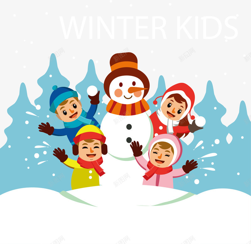 冬天一起堆雪人的孩子们png免抠素材_88icon https://88icon.com 冬天 冬天孩子 堆雪人 孩子们 矢量png 自拍照