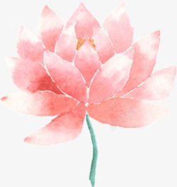 中国风粉色水彩莲花矢量图素材