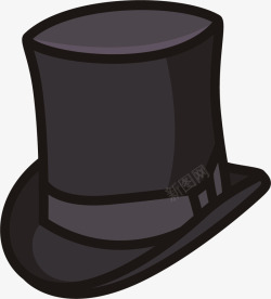 黑色高耸的卡通礼帽矢量图素材