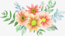 夏日女装海报手绘花朵素材