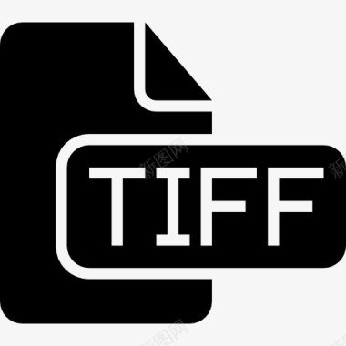 TIFF高质量图像文件类型的黑色界面符号图标图标