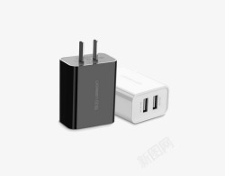 双USB接口充电双usb快充电器头多图标高清图片