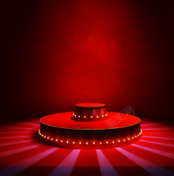 圆形红色双层舞台舞台灯光素材