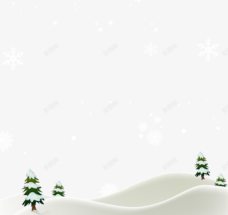 卡通雪景png免抠素材_88icon https://88icon.com 下雪 冬天 卡通 寒冷 景色 柏树 白色 结冰 绿色 雪山 雪景 雪花