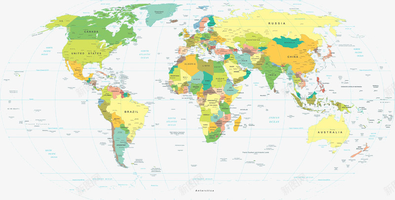 详细世界地图png免抠素材_88icon https://88icon.com 地图 地球地球仪 详细地图