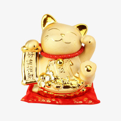 金色招财猫好运招财金色招财猫高清图片