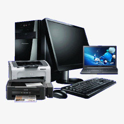 打印显示器电脑显示器主机打印机笔记本组合高清图片