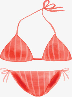 粉红条纹旅游泳衣矢量图素材