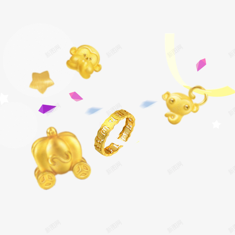 可爱纯金饰品psd免抠素材_88icon https://88icon.com 可爱饰品 小猴子 手镯 水彩 精致 纯金饰品 金饰品 项链吊坠