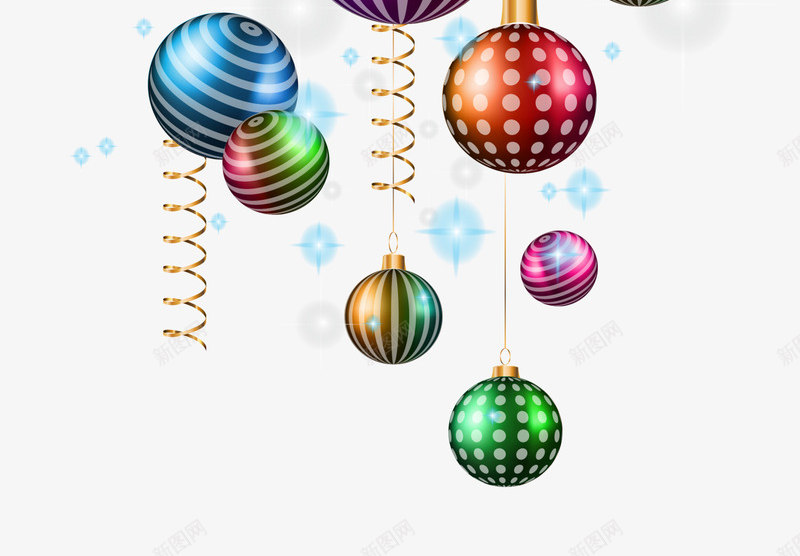 彩色闪耀圣诞球挂饰png免抠素材_88icon https://88icon.com Christmas Merry 圣诞快乐 圣诞球 圣诞节 彩色挂饰 节日挂饰