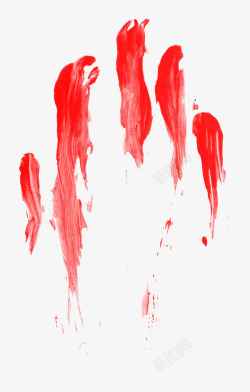 红色油漆鲜血掌印拖曳素材