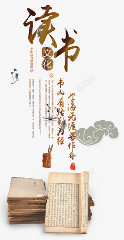 古老元素古代读书中国风高清图片