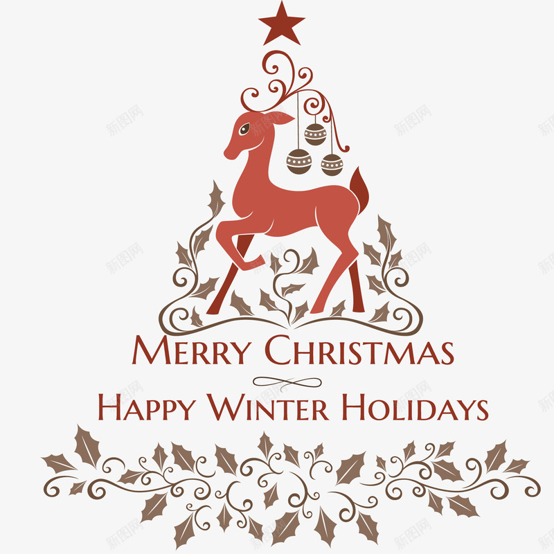 圣诞树麋鹿png免抠素材_88icon https://88icon.com 圣诞树 圣诞节 欢庆 装饰 过年 过度装饰 送礼物 麋鹿