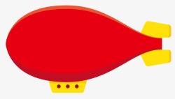 红色椭圆形飞艇素材