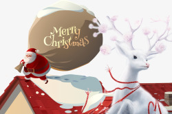 圣诞老人广告圣诞节插画高清图片