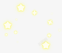 发光色的星星发光星星卡通黄色效果高清图片