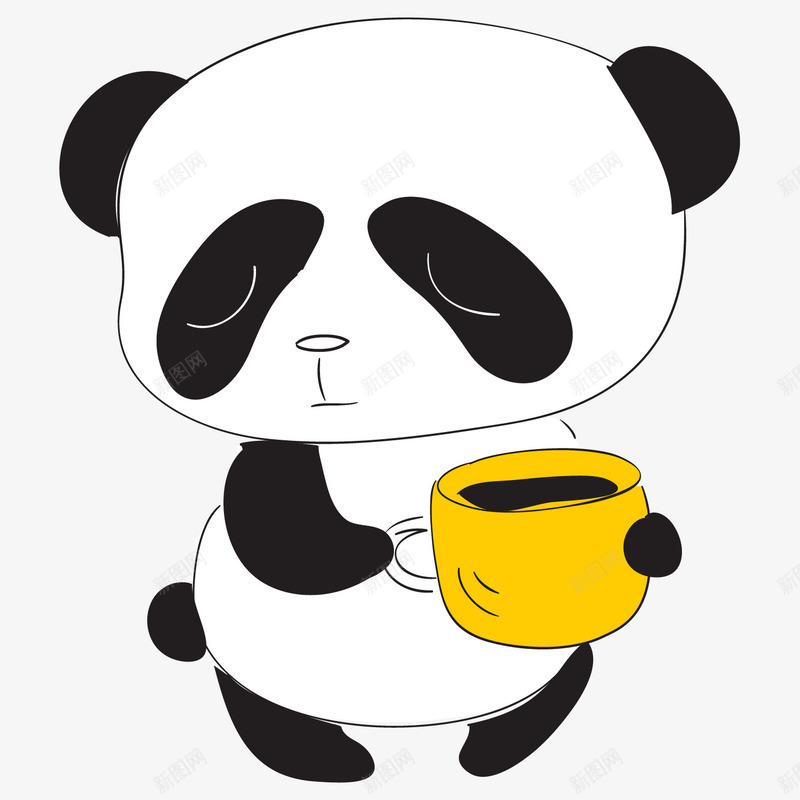 拿着水杯的卡通熊猫png免抠素材_88icon https://88icon.com 动漫 动物 卡通 可爱 咖啡 手绘 插画 水杯 熊猫