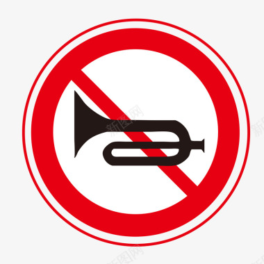 禁止鸣笛噪音logo图标图标