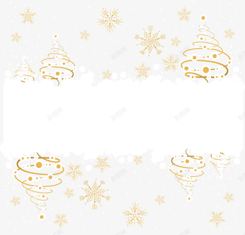 金色圣诞树背景png免抠素材_88icon https://88icon.com 冬天 冬季 圣诞快乐 圣诞节 边框纹理 金色树木 雪花片