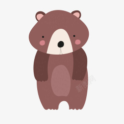 棕色小熊可爱卡通矢量图素材