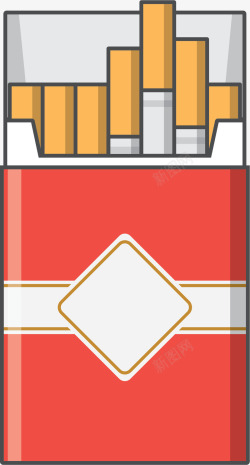 一支烟红色盒子卡通香烟高清图片