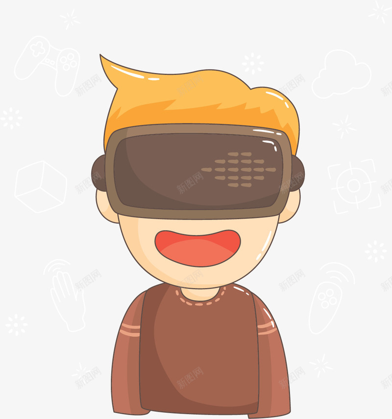 孩子的虚拟现实体验png免抠素材_88icon https://88icon.com 人工智能 开心 扁平化 虚拟现实体验 高科技