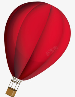 大红色的载人大气球素材