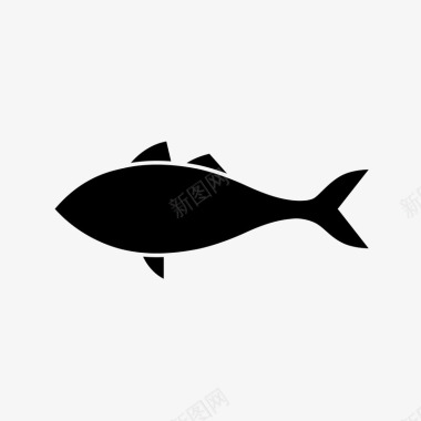 海洋鱼剪影矢量图图标图标