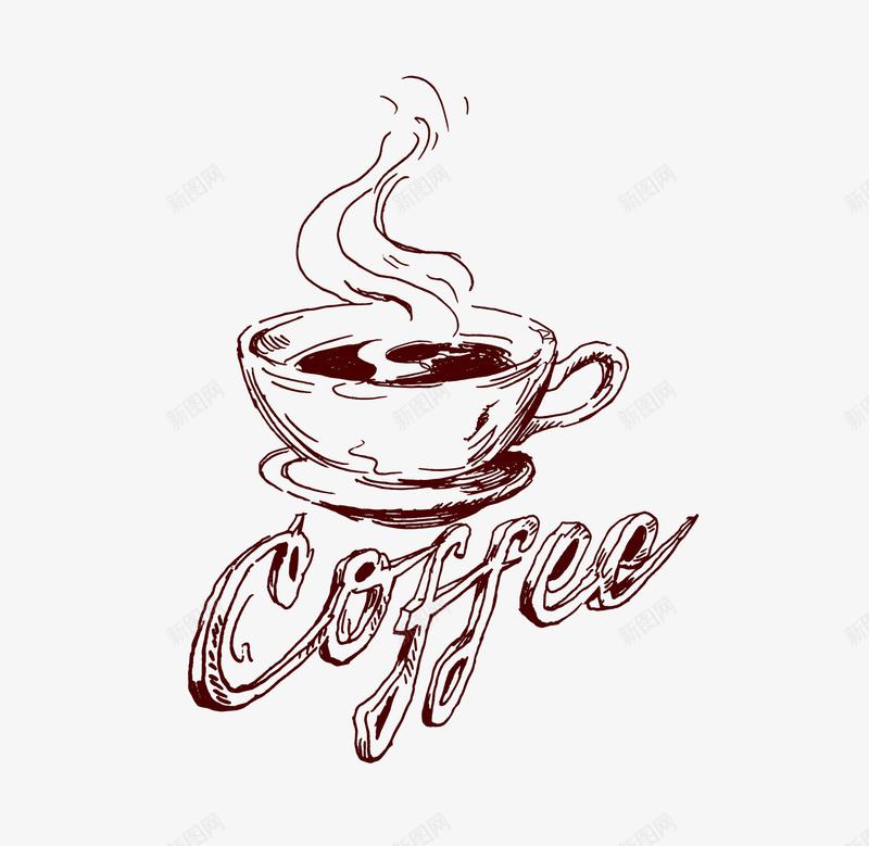 咖啡线条图png免抠素材_88icon https://88icon.com Coffee 咖啡杯 咖啡素描 咖啡背景图