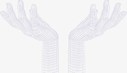 孟菲斯底纹双手科技矢量图高清图片