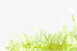绿色水彩草丛边框纹理素材