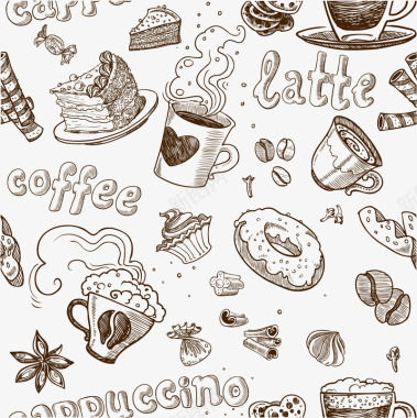 手绘爱心咖啡创意图标图标