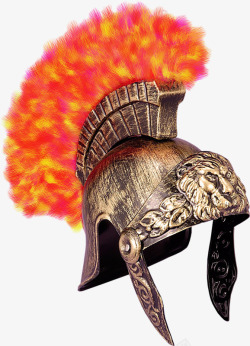 将军头盔金属质感复古狮子头盔甲帽子高清图片