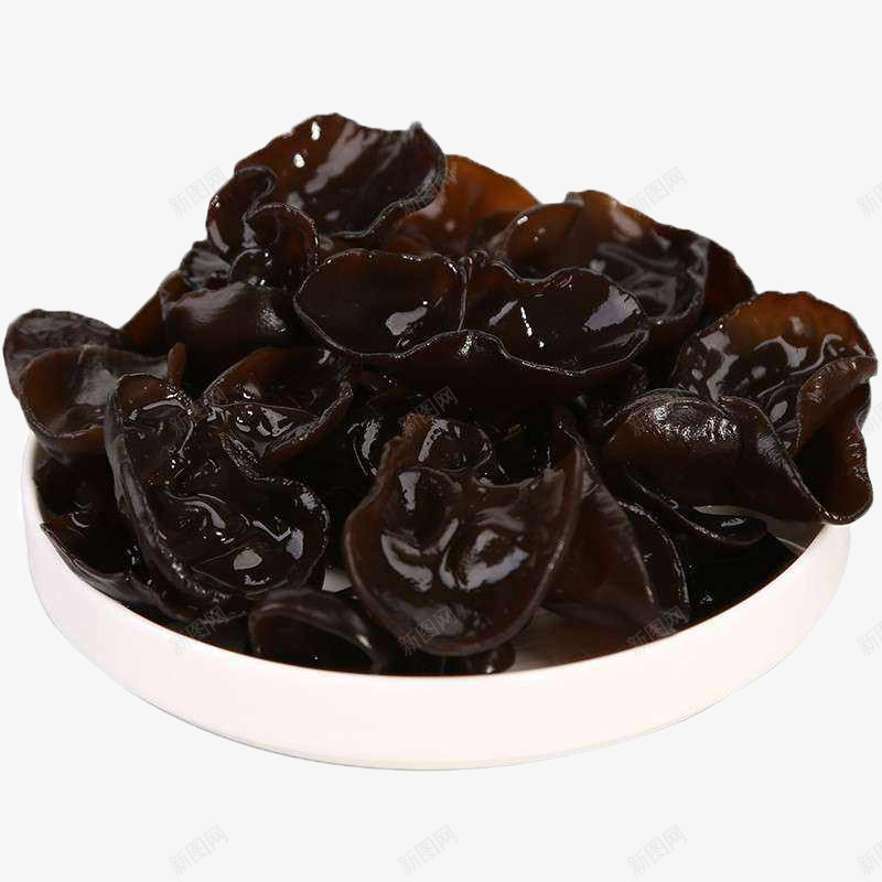 白色盘子上含水的东北黑木耳实物png免抠素材_88icon https://88icon.com 东北黑木耳 反光 实拍 未晒干 水分 泡好 白色盘子 碗