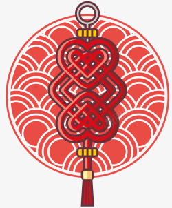 卡通风格中国节日传统挂件装饰P矢量图素材