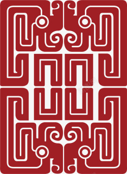 珍藏红章花纹中国风式红章矢量图高清图片