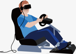可穿戴设备正在体验VR驾驶的人物合集矢量图高清图片