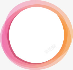 粉橘色圆圈装饰框矢量图素材
