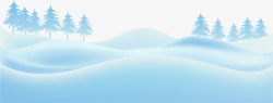 白茫茫的雪手绘雪地和松树矢量图高清图片