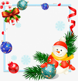 雪人卡通手绘圣诞节边框矢量图高清图片